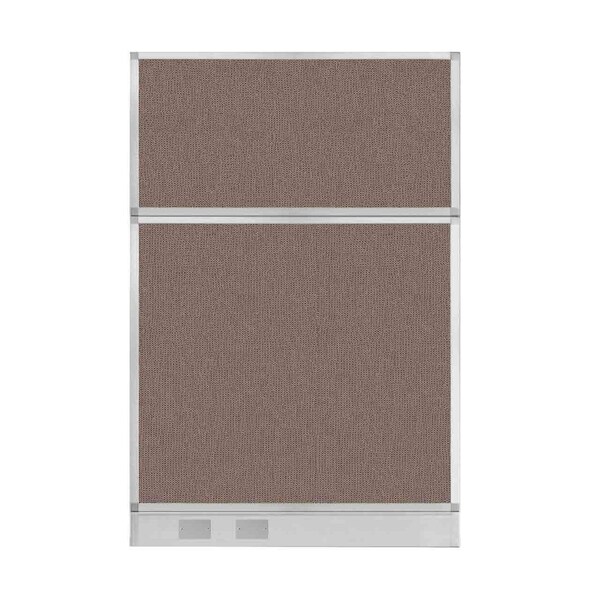 Versare Hush Panel Configurable Cubicle Partition 4' x 6' Latte Fabric w/ Cable Channel 1855613 - main